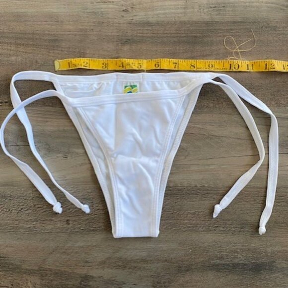 Biquini Brasil White Side Tie String Brazilian Bikini Swimsuit Bottom Small - Picture 7 of 9